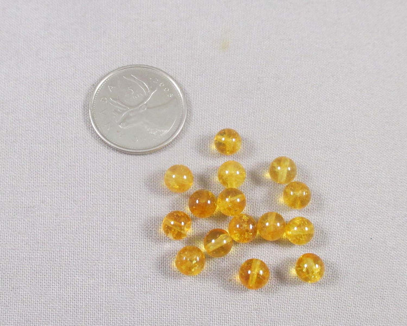 Citrine (Color Enhanced) Beads Round Various Sizes