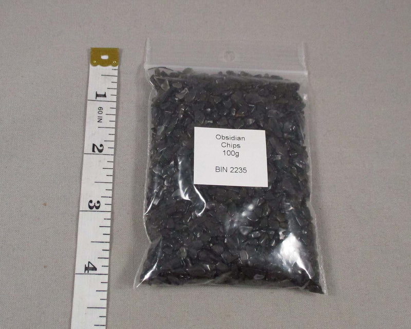Obsidian Stone Chips 100g - Undrilled (G042)