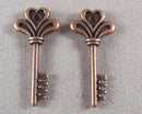 50% off!! Skeleton Key Charm Red Copper 10pcs (0360)
