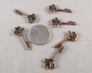 50% off!! Skeleton Key Charm Red Copper 10pcs (0360)