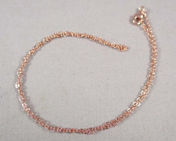 Rose Gold Tone Brass Cable Chain Necklace 18"