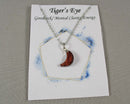 50% OFF!  Red Tiger Eye Stone Moon Pendant Necklace 1pc