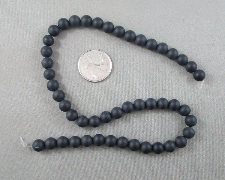 Black Agate Bead Strand Frosted Round Various Sizes