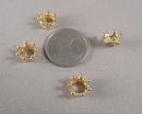 Gold Tone Crown Spacer Beads 3pcs (0572)