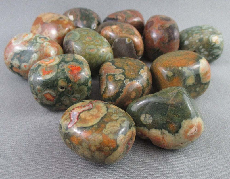 Rainforest Rhyolite Polished Stones 3pcs J094**