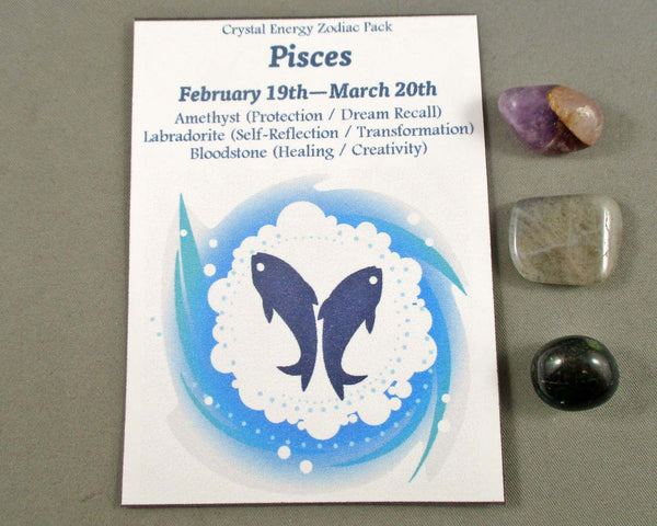 pisces zodiac crystal energy pack