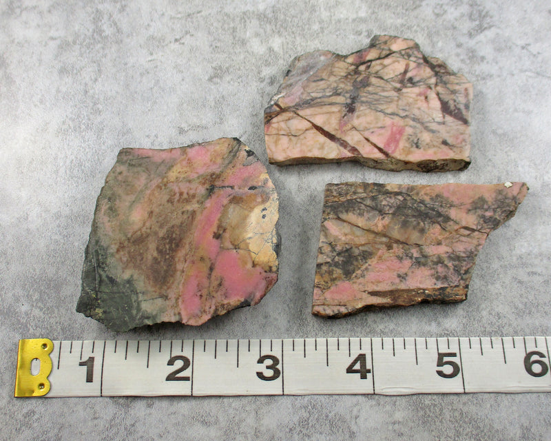 Pink Rhodonite Stone Slice 1pc J036