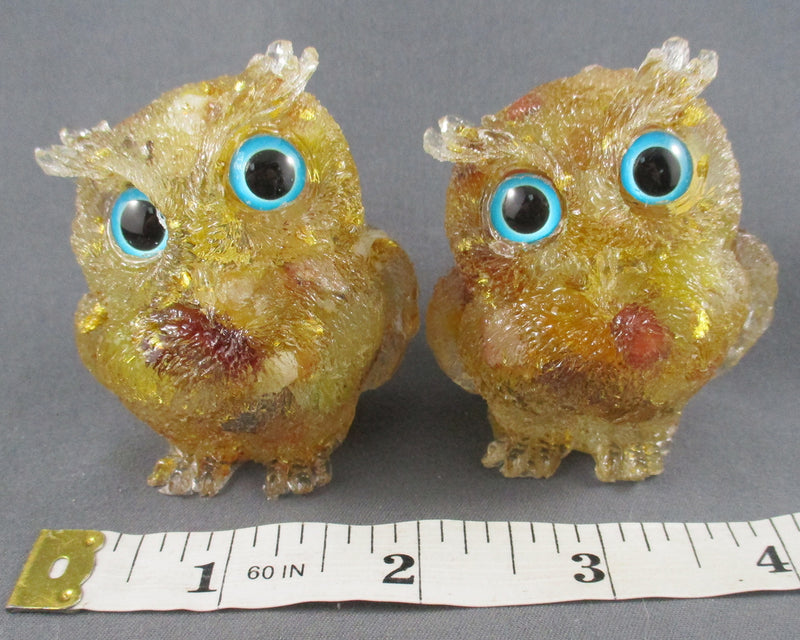 Yellow Agate In Resin Owl 2.5" 1pc J096
