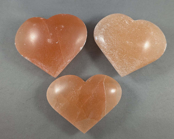 3" Orange Selenite Heart 1pc H051**