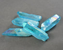 Blue Aqua Aura Quartz Point 1pc J002