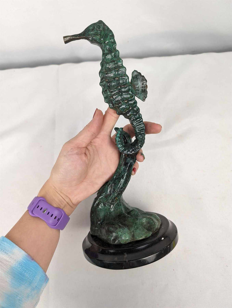 Authentic Bronze Sea Horse Statue - Artist Signed and Numbered