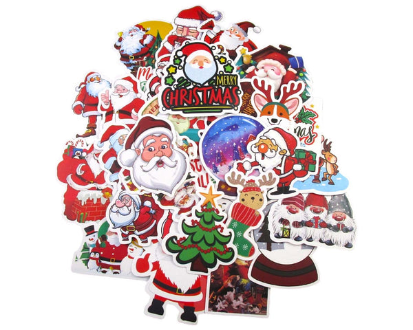 Christmas Sticker Pack - Waterproof PVC Stickers 50pc E081