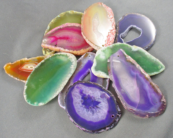 Mixed Color Agate Stone Slice 1pc J004