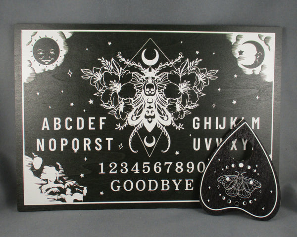 Black Spirit Board with Moth Design 1pc 4050-F
