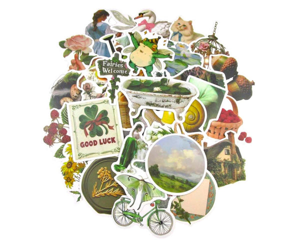 Vintage Cottagecore Sticker Pack - Waterproof PVC Stickers 50pc J281