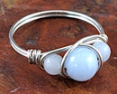 Angelite Wire Wrapped Ring 1pc (Custom Sizes)