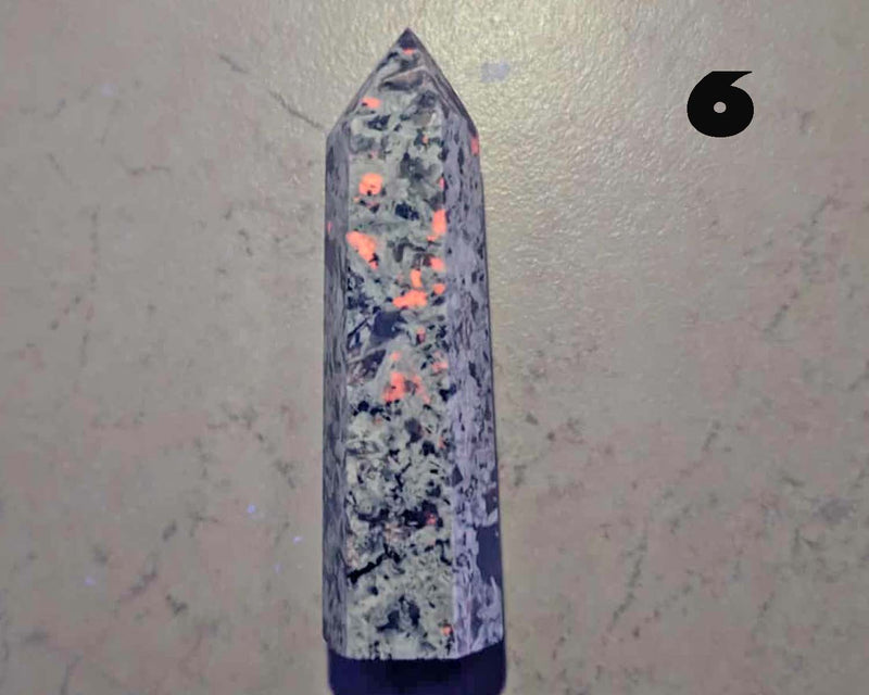 You Choose!  Gemstone Towers - Fluorescent Syenite & Smoky Quartz