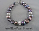 Free Peacock Blue Pearl Bracelet with $60 Purchase!