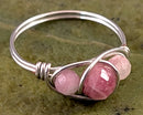 Faceted Pink Tourmaline Wire Wrapped Ring 1pc (Custom Sizes)
