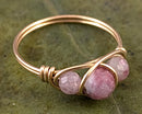 Faceted Pink Tourmaline Wire Wrapped Ring 1pc (Custom Sizes)