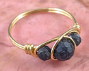 Faceted Sapphire Wire Wrapped Ring 1pc (Custom Sizes)