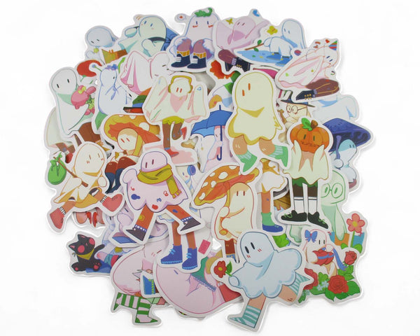 Ghost Sticker Pack - Waterproof PVC Stickers 50pc J057