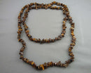 Long Tiger Eye Gemstone Necklace Vintage H003-15