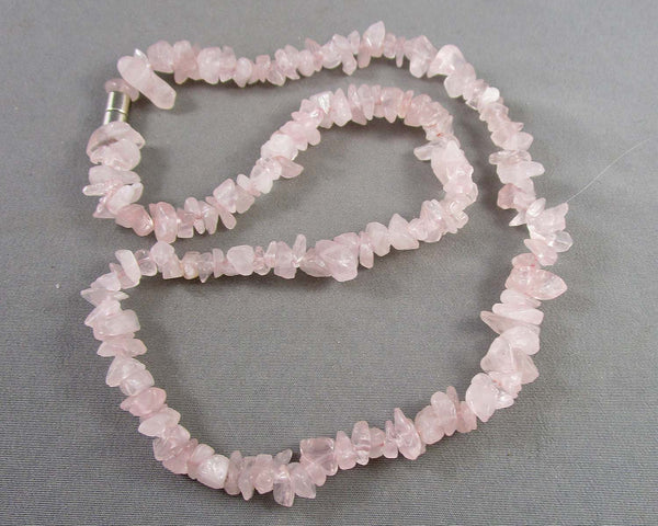 Rose Quartz Chip Necklace 1 pc H095-19