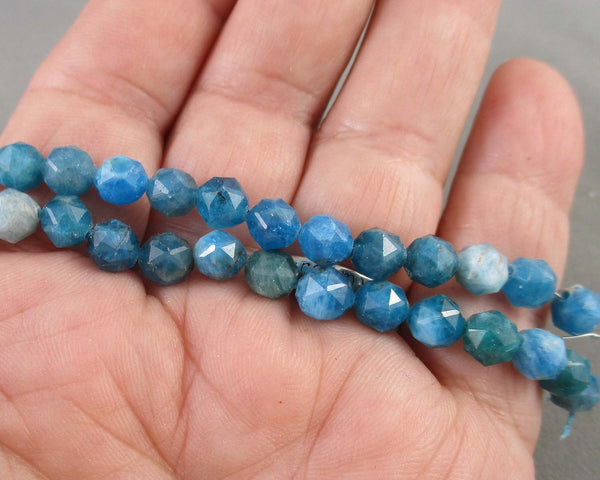 Blue Apatite Beads Faceted 6mm (C327)