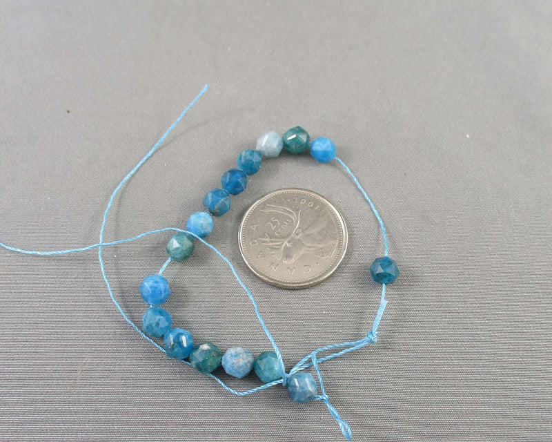 Blue Apatite Beads Faceted 6mm (C327)