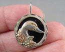 Black Hills Gold Mallard Duck Pendant 925 Sterling Silver (Vintage) H003-23