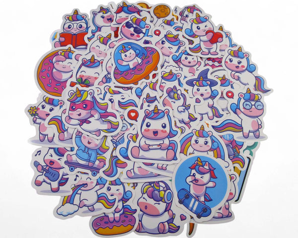 Unicorns Sticker Pack - Waterproof PVC Stickers 50pc J222