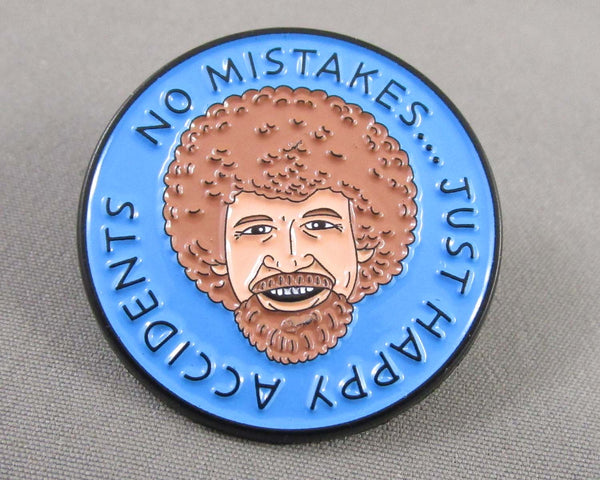 Bob Ross "There are no Mistakes" Enamel Pin 1pc Bin 34