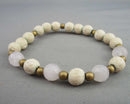 Quartz & Lava Gemstone Bracelet (Vintage) H125-4