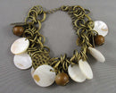 Shell & Brass Bracelet (Vintage) H069-9
