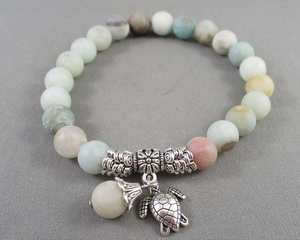 Turtle Animal Totem Amazonite Bracelet 1pc C363