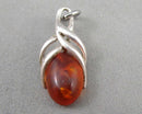 Amber Gemstone Pendant 925 Sterling Silver (Vintage) H125-10
