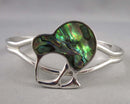 Abalone Shell Kiwi Bird Bangle Necklace H069-16