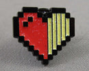 Pixelated 8-Bit Half Heart Enamel Pin 1pc (BIN 66)