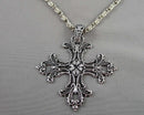 Fleur-De-Lis Cross Pendant Necklace Vintage H125-25