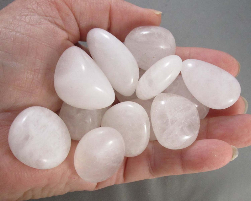 White Quartz Polished Stones 3pcs J017