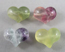 Heart Rainbow Fluorite Bead (Drilled) 1pc Z094