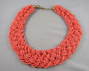 Seed Bead Statement Necklace Vintage H131-1