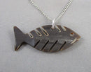 Horn Fish Pendant Necklace Vintage H131-2