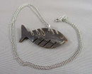 Horn Fish Pendant Necklace Vintage H131-2