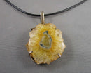 Citrine Crystal Necklace 925 Sterling Silver (Vintage) H045-8