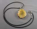 Citrine Crystal Necklace 925 Sterling Silver (Vintage) H045-8