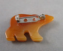 Carnelian Bear Brooch H045-9 (Vintage)