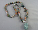 Fancy Jasper Pendant Necklace (Vintage) H131-13