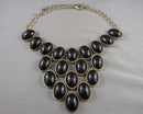 Black & Gold Statement Necklace Vintage H131-15